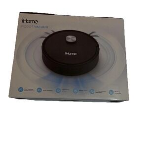 IHome Robot Vacuum Black Cordless Automatic Floor Cleaner Quiet 60 Min Battery‎